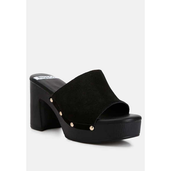 cartera-suede-high-block-heel-mules - Picture 2 of 6